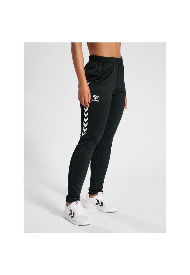 Spodnie damskie do Joggingu Hummel HmlStaltic. Kolor: czarny. Materiał: materiał, tkanina, prążkowany. Wzór: nadruk. Sport: bieganie