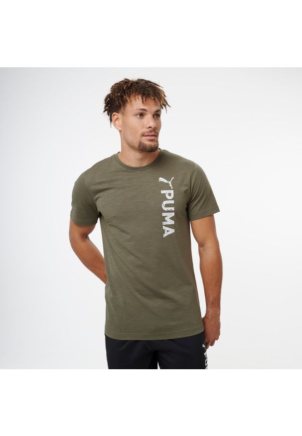 Decathlon - Koszulka fitness męska Puma. Materiał: skóra. Sport: fitness