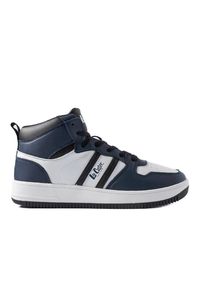 Granatowe sneakersy Lee Cooper LCJ-22-29-1306M niebieskie. Nosek buta: okrągły. Kolor: niebieski. Materiał: guma #2
