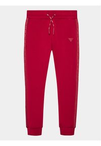 Guess Spodnie dresowe J2YQ24 FL03S Czerwony Regular Fit. Kolor: czerwony. Materiał: bawełna #1
