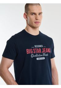 Big-Star - Koszulka męska bawełniana z nadrukiem granatowa Messeret 403. Kolor: niebieski. Materiał: bawełna. Wzór: nadruk. Styl: klasyczny, sportowy #6