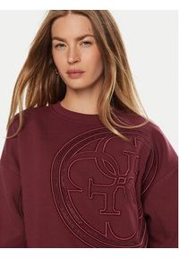 Guess Bluza W4BQ07 K9Z21 Bordowy Regular Fit. Kolor: czerwony. Materiał: syntetyk, bawełna #3