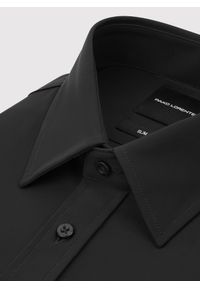 Pako Lorente - PAKO LORENTE – Czarna koszula męska. Typ kołnierza: kołnierzyk klasyczny. Kolor: czarny. Materiał: elastan, nylon. Długość rękawa: długi rękaw. Długość: długie. Styl: klasyczny #5