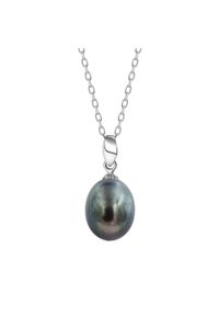 Braccatta - AIKO NERO Srebrny naszyjnik z naturalną czarną perłą. Materiał: srebrne. Kolor: czarny, wielokolorowy, srebrny. Kamień szlachetny: perła