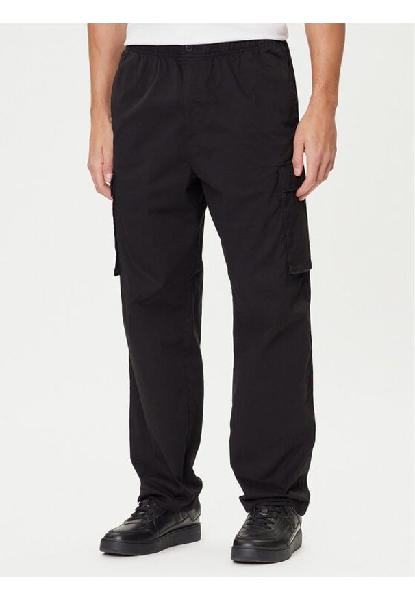 Calvin Klein Jeans Spodnie materiałowe LV040EM616 Czarny Straight Fit. Kolor: czarny. Materiał: bawełna