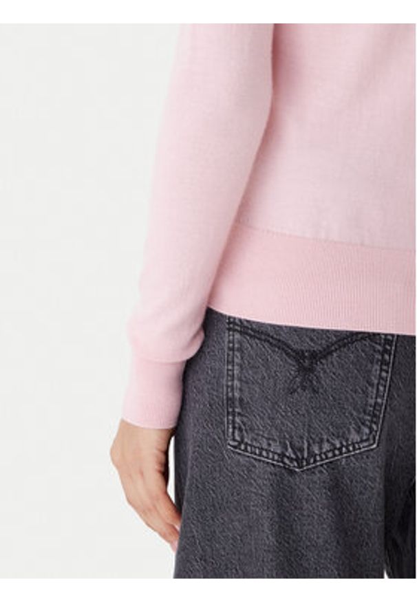 Calvin Klein Sweter LV044D370G Różowy Regular Fit. Kolor: różowy. Materiał: syntetyk