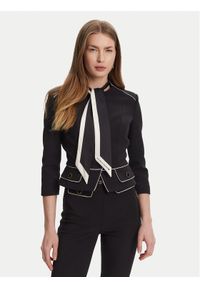 Elisabetta Franchi Marynarka GI-T51-51E2-V560 Czarny Regular Fit. Kolor: czarny. Materiał: syntetyk
