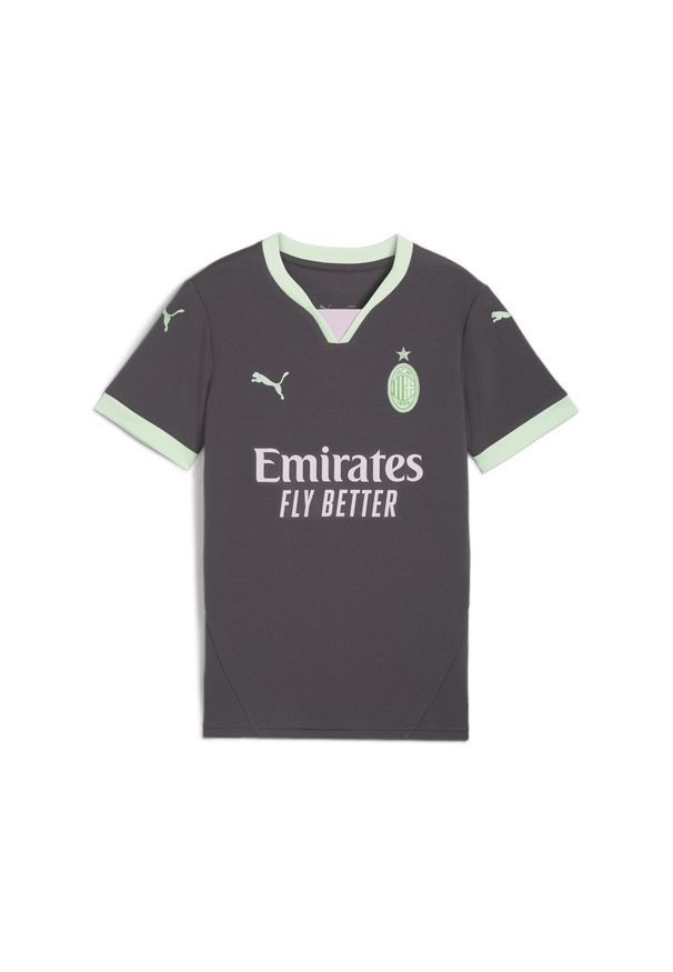 T-Shirt Dla Dzieci Puma Acm Trzecia Replika Jersey Jr. Kolor: wielokolorowy, szary, zielony. Materiał: jersey. Sport: piłka nożna