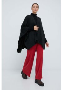 Lauren Ralph Lauren poncho kolor zielony lekkie. Kolor: zielony. Materiał: dzianina. Wzór: ze splotem #5