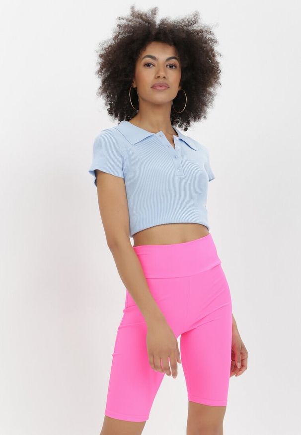 Born2be - Różowe Kolarki Thosea. Stan: podwyższony. Kolor: różowy. Materiał: dzianina, prążkowany. Długość: krótkie