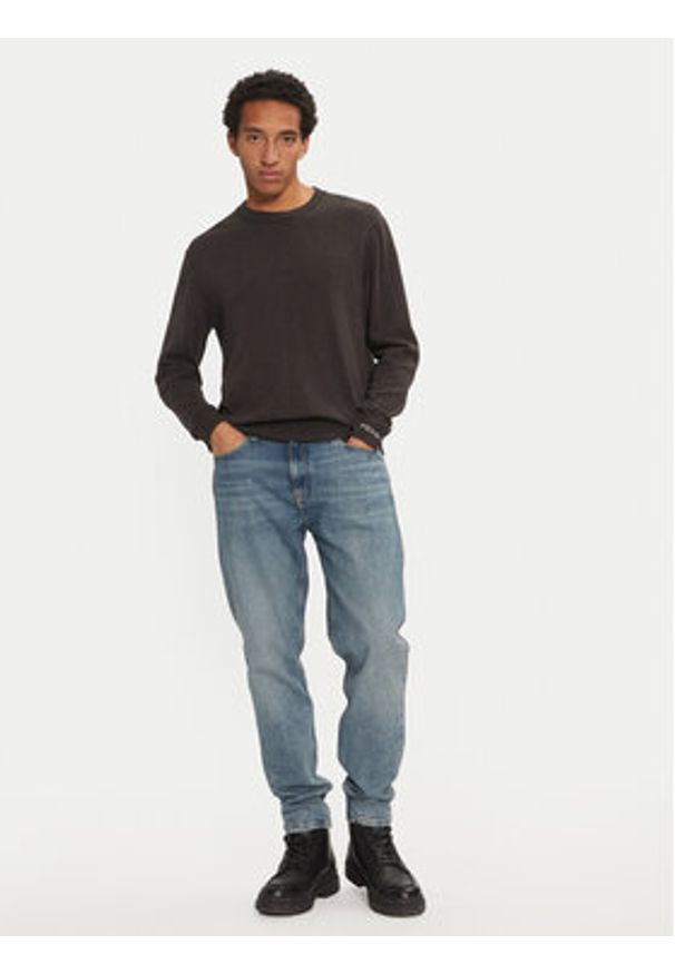 Pepe Jeans Sweter New Andre PM702469 Szary Regular Fit. Kolor: szary. Materiał: bawełna