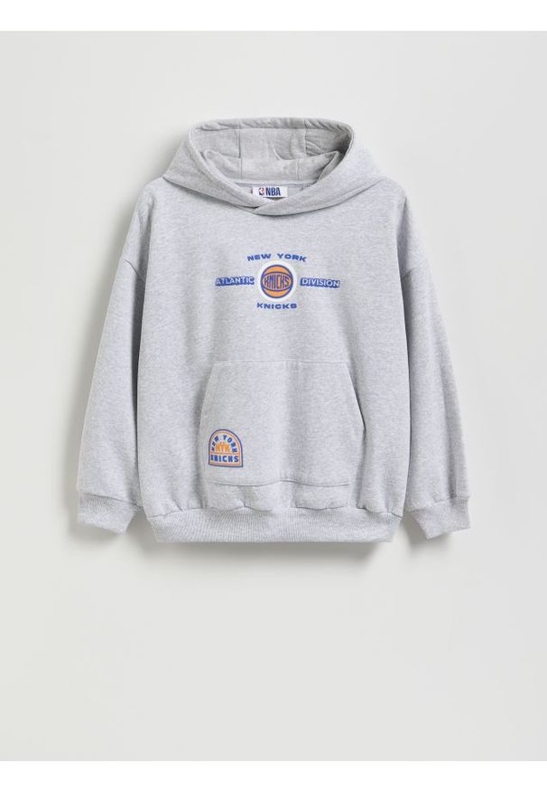 Reserved - Bawełniana bluza NBA - jasnoszary. Kolor: szary. Materiał: bawełna