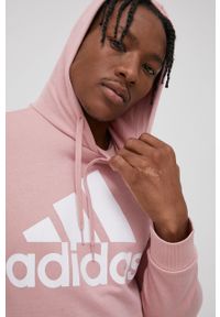 Adidas - adidas Bluza HE4560 męska kolor różowy z kapturem z nadrukiem. Okazja: na co dzień. Typ kołnierza: kaptur. Kolor: różowy. Materiał: dzianina. Wzór: nadruk. Styl: casual #3