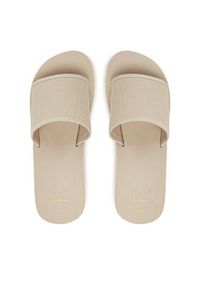 Calvin Klein Jeans Klapki Beach Wedge Slide Canvas YW0YW01725 Beżowy. Kolor: beżowy. Materiał: materiał #2