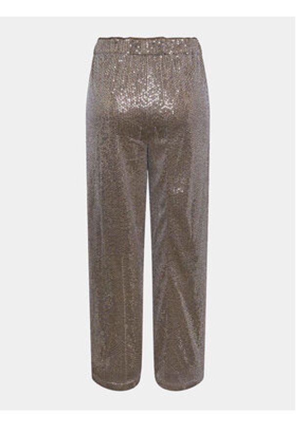 YAS Spodnie materiałowe 26032755 Srebrny Regular Fit. Kolor: srebrny. Materiał: syntetyk