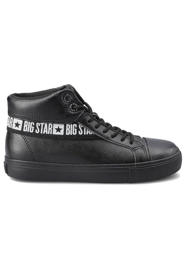 Big-Star - Czarne Sneakersy Big Star Damskie Stylowe Buty. Okazja: na co dzień. Kolor: czarny. Materiał: skóra ekologiczna, materiał. Szerokość cholewki: normalna. Wzór: aplikacja. Styl: elegancki
