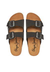 Pepe Jeans Klapki PMS80003 Czarny. Kolor: czarny. Materiał: skóra #6