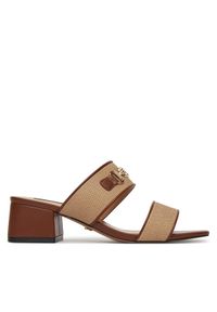 Nine West Klapki 2560-01 Beżowy. Kolor: beżowy. Materiał: materiał, syntetyk, skóra #1