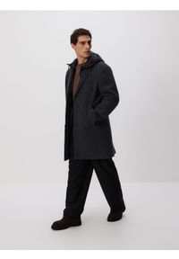 Reserved - Płaszcz z dodatkiem wełny - ciemnoszary. Kolor: szary. Materiał: wełna #1