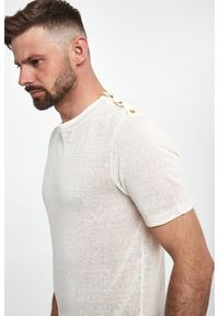 Liu Jo - T-shirt męski lniany LIU JO. Materiał: len #5