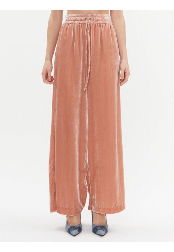TwinSet - TWINSET Spodnie materiałowe 232TT2202 Różowy Relaxed Fit. Kolor: różowy. Materiał: syntetyk