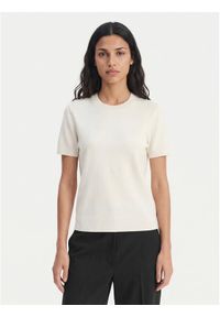 Calvin Klein T-Shirt LV147E303G Écru Regular Fit. Kolor: kremowy. Materiał: wiskoza #1