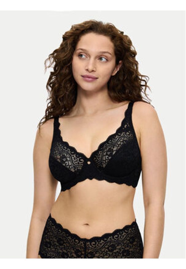 Triumph Biustonosz z fiszbiną Amourette 10209574 Czarny. Kolor: czarny. Materiał: syntetyk