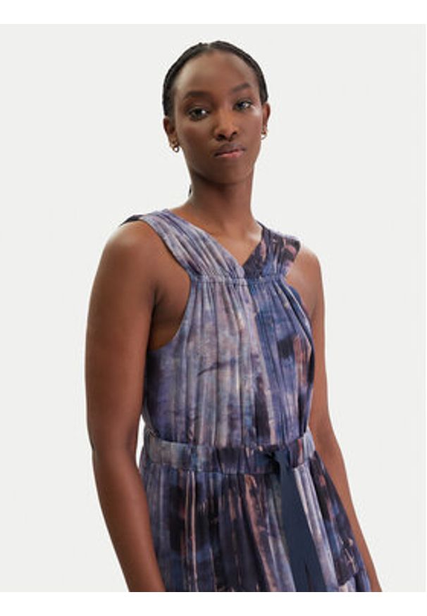 DKNY Sukienka letnia P5KBGD66 Granatowy Regular Fit. Kolor: niebieski. Materiał: syntetyk. Sezon: lato