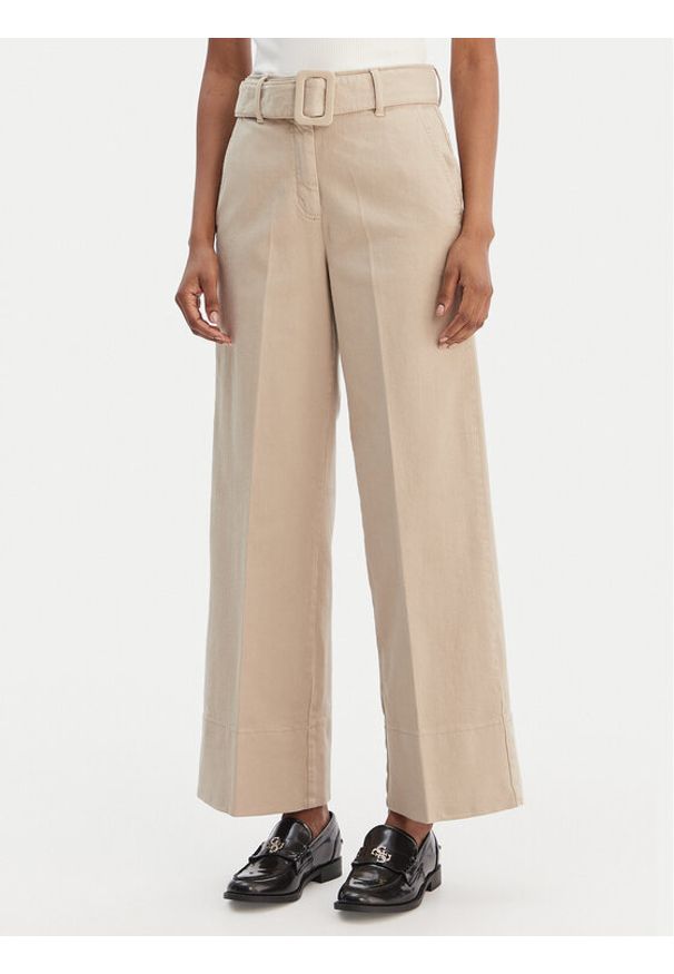 Marella Spodnie materiałowe Nicchia 2613131074 Beżowy Regular Fit. Kolor: beżowy. Materiał: bawełna