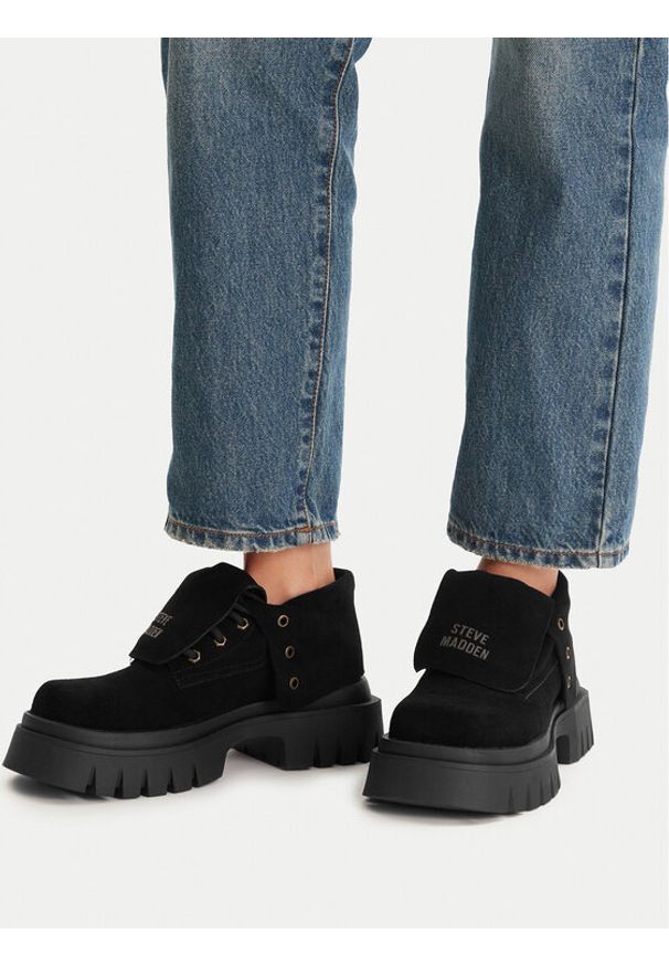 Steve Madden Trapery Parkview SM11004796 Czarny. Kolor: czarny. Materiał: materiał