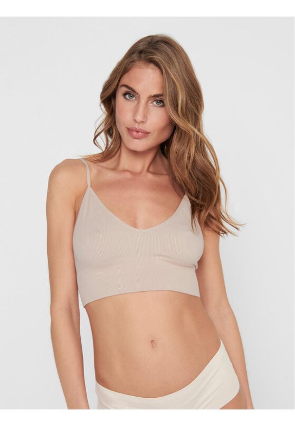 only - ONLY Biustonosz top 15201539 Beżowy. Kolor: beżowy. Materiał: syntetyk