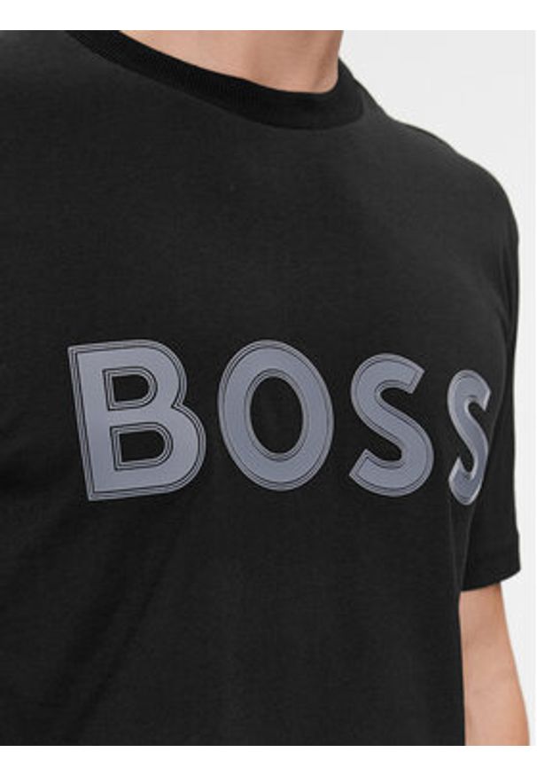 BOSS - Boss T-Shirt Tee 1 50506344 Czarny Regular Fit. Kolor: czarny. Materiał: bawełna