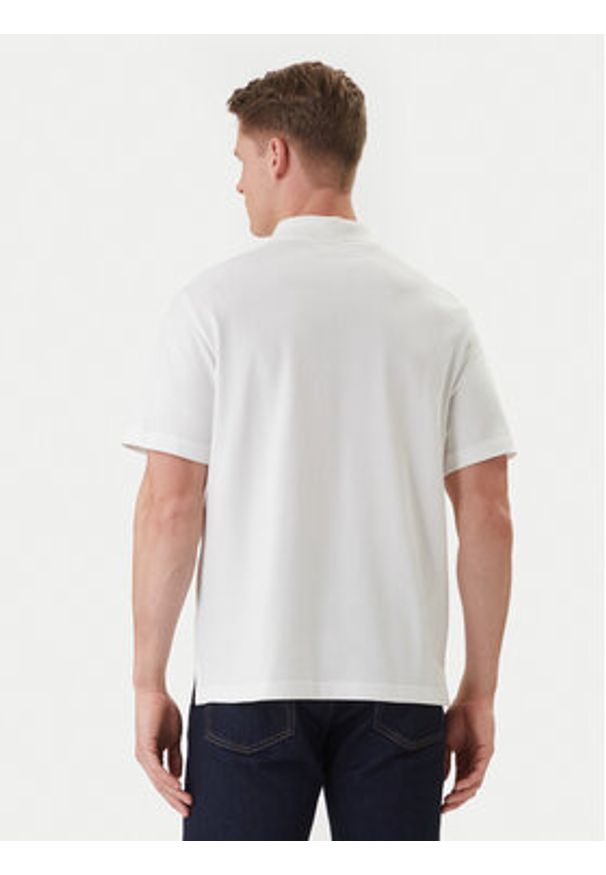 Calvin Klein Jeans Polo Easy Monologo LV04RF209G Biały Regular Fit. Typ kołnierza: polo. Kolor: biały. Materiał: bawełna