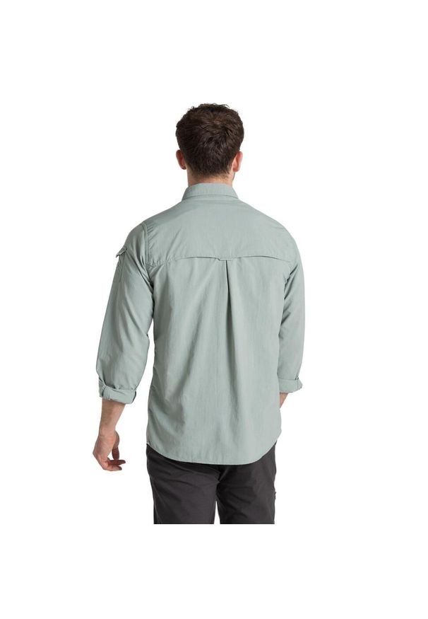 CRAGHOPPERS - Męska Koszula Z Długim Rękawem Adventure III Nosilife. Kolor: zielony. Długość rękawa: długi rękaw. Długość: długie