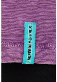Superdry t-shirt bawełniany kolor fioletowy. Okazja: na co dzień. Kolor: fioletowy. Materiał: bawełna. Długość rękawa: krótki rękaw. Długość: krótkie. Styl: casual #2