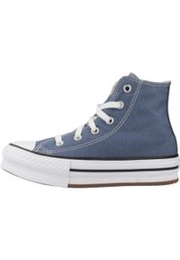 Converse - Kapcie CONVERSE CHUCK TAYLOR ALL STAR EVA LIFT HI Niebieski. Okazja: na co dzień. Kolor: niebieski. Materiał: tkanina. Model: Converse All Star