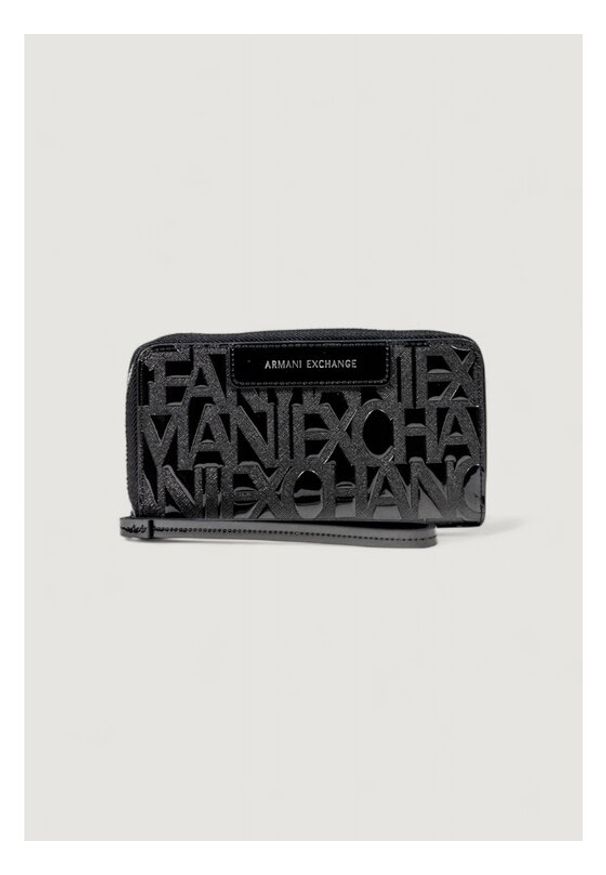 Armani Exchange Duży Portfel Damski XW001606 AF17290 UC001 Czarny. Kolor: czarny. Materiał: skóra