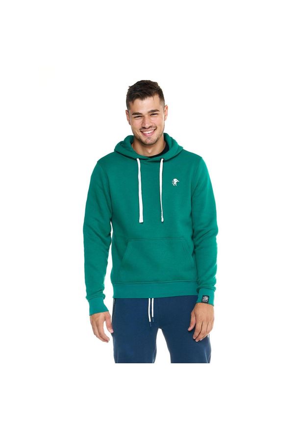LEONE 1947 APPAREL - Męska bluza z kapturem Leone, miękka basic. Typ kołnierza: kaptur. Kolor: zielony. Materiał: tkanina. Sport: fitness