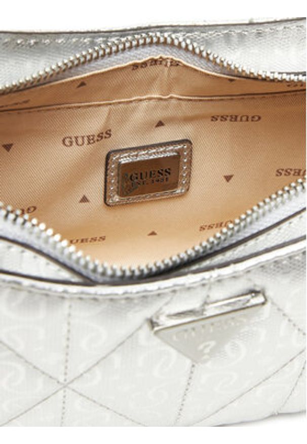 Guess Torebka Aldina HWGY96 63170 Srebrny. Kolor: srebrny. Materiał: skórzane