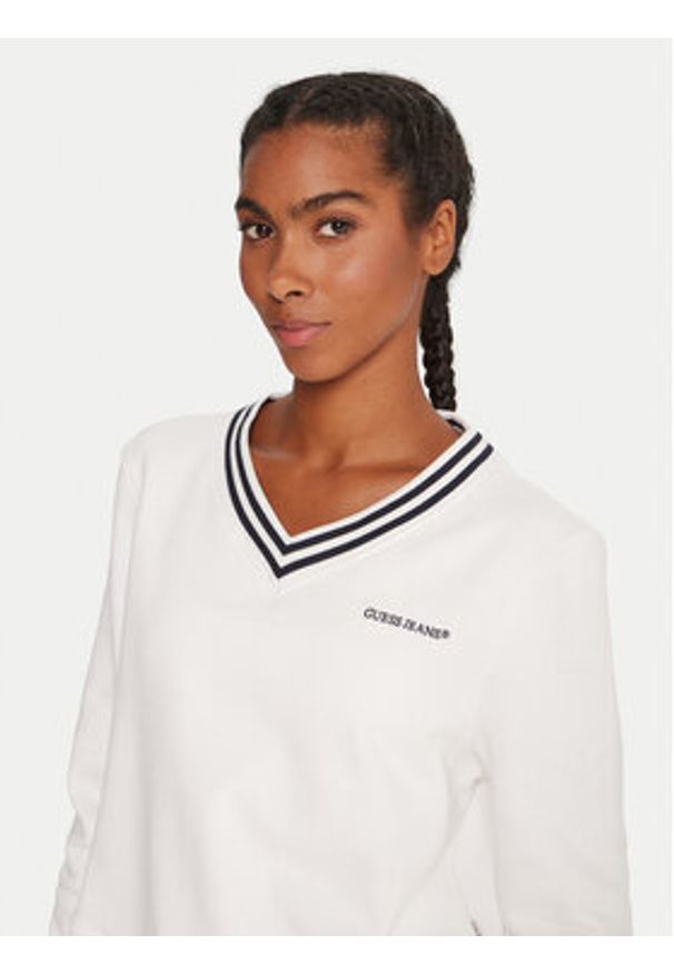 Guess Jeans Bluza W5YQ1 8K68I4 Biały Regular Fit. Kolor: biały. Materiał: bawełna