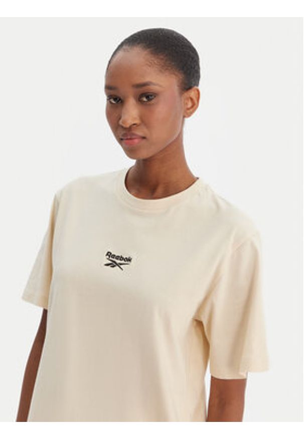 Reebok T-Shirt Suzie RK25505CCW Beżowy Relaxed Fit. Kolor: beżowy. Materiał: bawełna