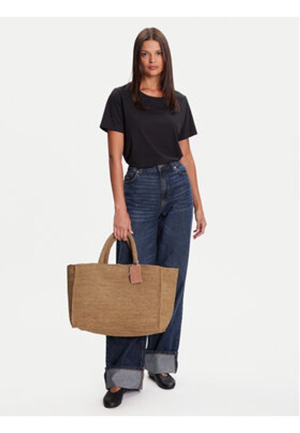 Manebi Torebka Sunset Bag Large V 2.2 AB Beżowy. Kolor: beżowy