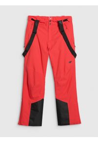 4f - 4F Spodnie narciarskie z szelkami membrana 10000 męskie - czerwone 3XL. Kolor: czerwony. Materiał: poliester. Sezon: zima. Sport: narciarstwo