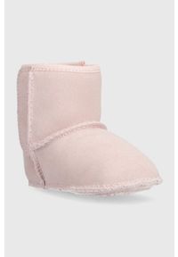 Ugg - UGG śniegowce zamszowe dziecięce I BABY CLASSIC G kolor różowy. Zapięcie: rzepy. Kolor: różowy. Materiał: zamsz #2