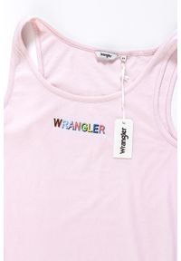 Wrangler - WRANGLER T SHIRT DAMSKI TANK LAVENDER FOG W7387EVVW. Długość rękawa: na ramiączkach. Wzór: kolorowy #4