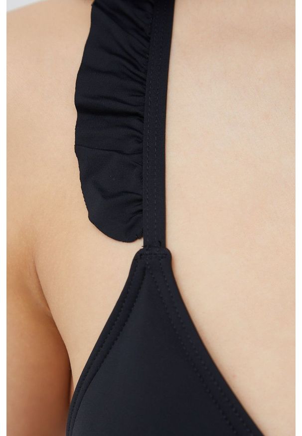 Vero Moda jednoczęściowy strój kąpielowy Melodi kolor czarny lekko usztywniona miseczka. Kolor: czarny. Materiał: dzianina. Wzór: gładki