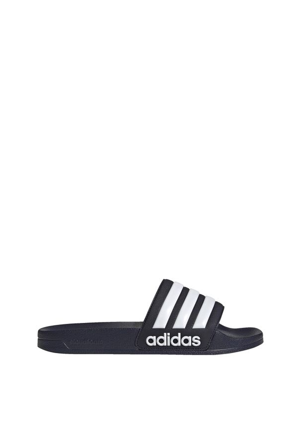 Adidas - Klapki basenowe Adilette Shower Slides. Kolor: czarny, niebieski, wielokolorowy, biały. Materiał: guma. Styl: sportowy