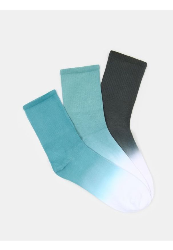 Sinsay - Długie skarpety ombre 3 pack - wielobarwny