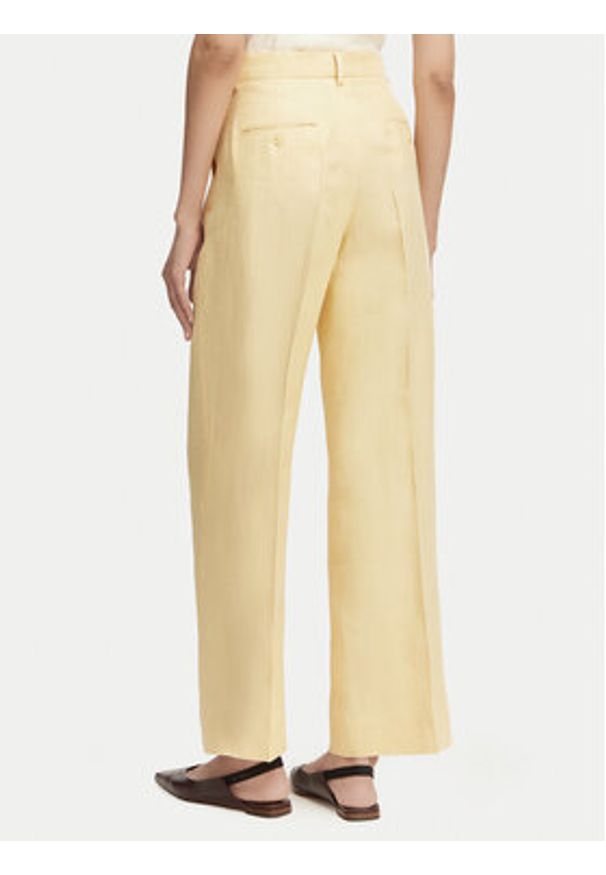 Weekend Max Mara Spodnie materiałowe Malizia 2615131112 Żółty Straight Fit. Kolor: żółty. Materiał: len