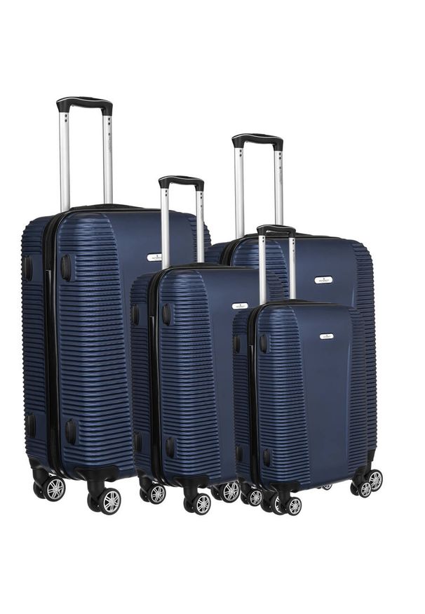 Zestaw walizek podróżnych Peterson PTN 236-SET4 granatowy. Kolor: niebieski. Materiał: materiał